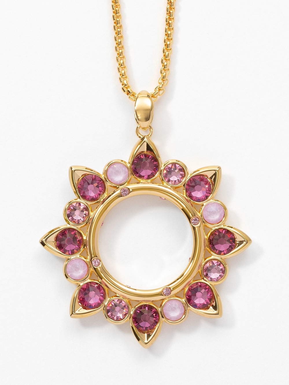 💓Touchstone Crystals Gold Sunburst Pendant Necklace
